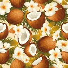 2D texture with coconuts