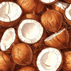 Sticker - 2D texture with coconuts