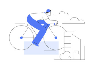 Wall Mural - fixed gear cycling isolated cartoon vector illustrations.