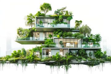 Wall Mural - Green Residential Complex with Vertical Gardens