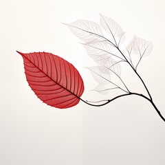 Wall Mural - Red leaves art