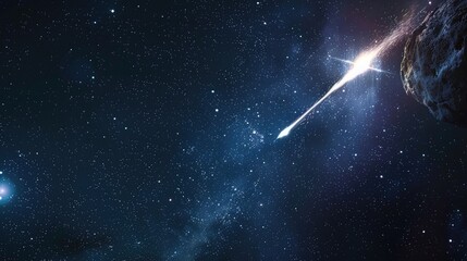 Canvas Print - Image of a shooting star or meteorite from outer space