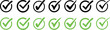 © J Creatives - Check box icon with correct, accept checkmark icons tick box checked. Check mark icon symbols vector.