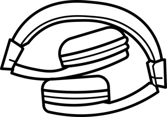 Wall Mural - Headset outline illustration vector