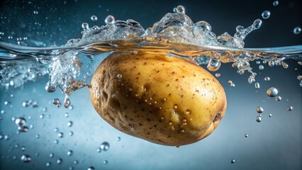 Wall Mural - Potato in water with drops - Generative AI	
