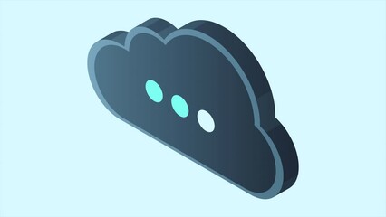 Wall Mural - isometric cloud database animation. cloud computing and file cloud storage. modern technology. motio