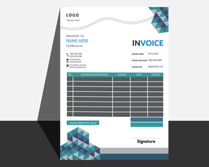 Minimal Modern Corporate Business Invoice design template vector illustration bill form price invoice.