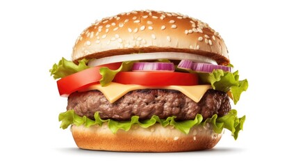 Sticker - Burger Isolated on white background 