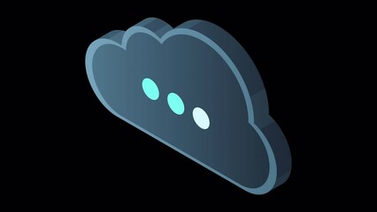 Wall Mural - isometric cloud database animation. cloud computing and file cloud storage. modern technology. motio