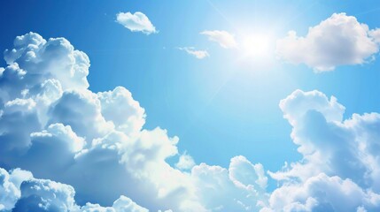 Wall Mural - The sky is blue with a few clouds and the sun is shining brightly
