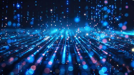 Wall Mural - binary data with futuristic effects