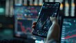 © Sompoch - Professional trading or financial portfolio management and planning aimed at enhancing business performance growth, depicted through a mobile app and screens chart analysis concept.