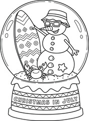 Wall Mural - Christmas in July Snow Globe Isolated Coloring