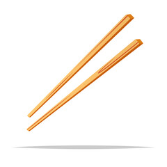 Canvas Print - Wooden chopsticks vector isolated illustration