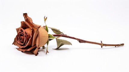 Dry Rose Flower Isolated on white background