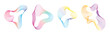 © TWINS DESIGN STUDIO - Set of gradient colorful lines design fluid shape vector elements isolated on white background.