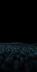 Wall Mural - artistic dotted flickering waves on clean black vertical background.