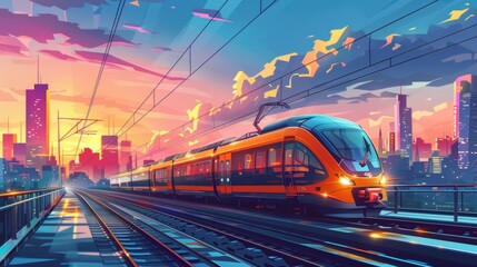 modern transportation illustration