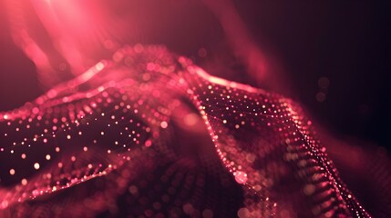 Abstract technology background with particles and lines mesh