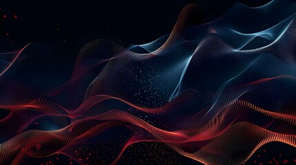 Abstract digital wave of particles