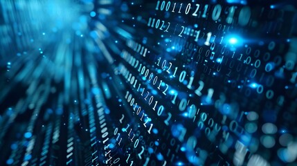 Technology background with binary computer code