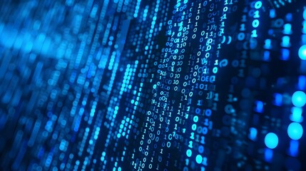 Technology background with binary computer code