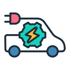 Wall Mural - Electric Vehicle Icon