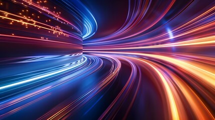 Poster - Flowing speed lines technology background