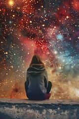 Wall Mural - Galactic Universe Background for Space Exploration Generative AI