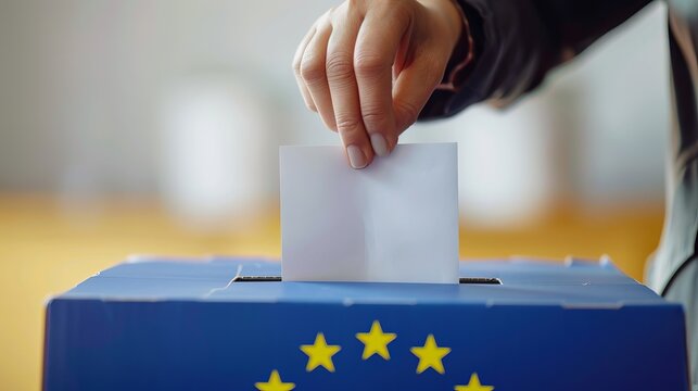 Voting Concept with European Union Colors Generative AI