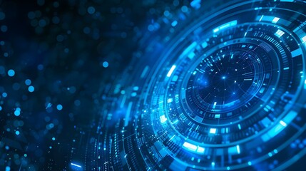 Blue technology background with abstract digital tech elements