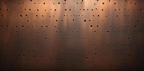 metal texture with small holes on the surface of the glass