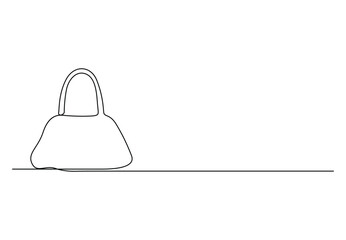 Continuous single line drawing of woman fashion bag for traveling or shopping vector illustration. Pro vector