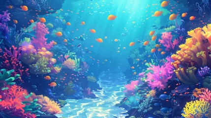Wall Mural - Underwater World Illustration