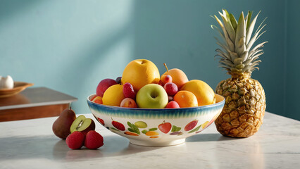 Wall Mural - fruit in a bowl background