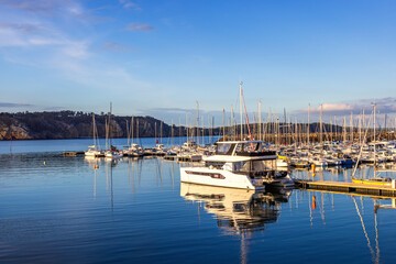 Poster - Pleasure boats in Morgat marina in Bretagne