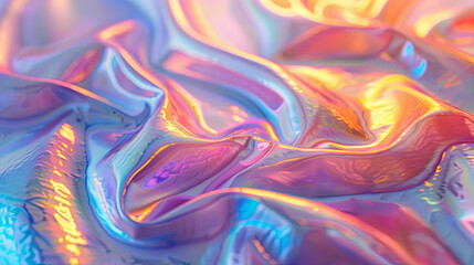 Gorgeous iridescent paper. Holographic foil. Enchanting magical background. Colorful wallpaper. 