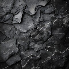 Closeup of a stack of dark Bedrock rocks