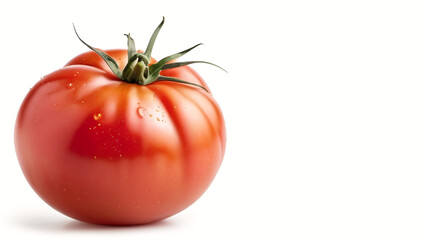 Canvas Print - fresh tomato with copy space area isolated on white background