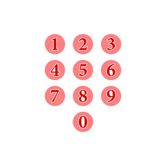 Canvas Print - Set Of Numbers font icon buttons