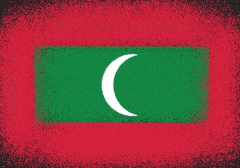 Canvas Print - maldives flag with spray paint