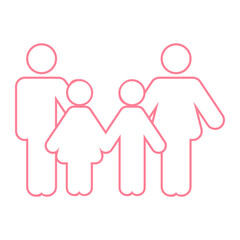 Wall Mural - family icon outline, family icon sign