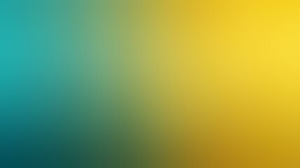 Wall Mural - Yellow to teal color gradient background with noise texture, bold contrast,Blurred Gradient
