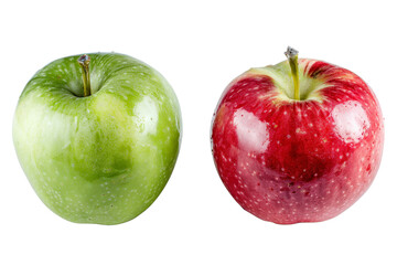 Wall Mural - A Green and Red Apple Isolated on a White Background