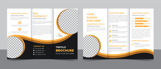 Wall Mural - Creative Corporate Modern Business Trifold Brochure Template Design.