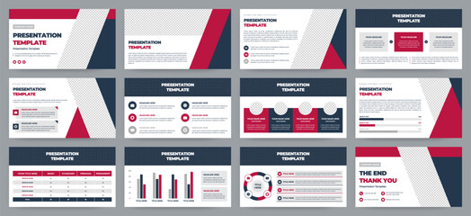 Wall Mural - modern presentation slide templates. infographic elements template set for web, print, annual report