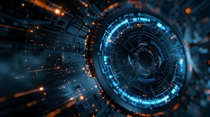 Wall Mural - abstract circle futuristic technology background