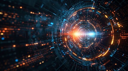 Wall Mural - abstract circle futuristic technology background