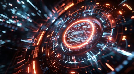 Wall Mural - abstract circle futuristic technology background