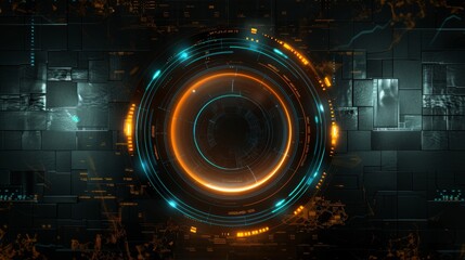 Wall Mural - Abstract circle futuristic technology background